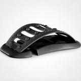 Black footrest with textured surface on a white background