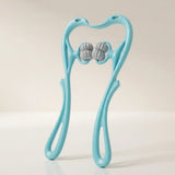 6-Roller Manual Neck Massager, Ergonomic Cervical Massage Tool