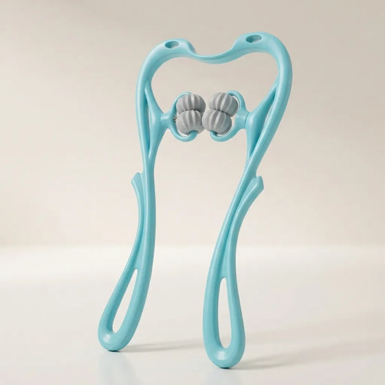 6-Roller Manual Neck Massager, Ergonomic Cervical Massage Tool