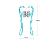 6-Roller Manual Neck Massager, Ergonomic Cervical Massage Tool