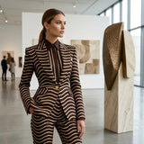 Houndstooth Slim Fit Suit Jacket For Women