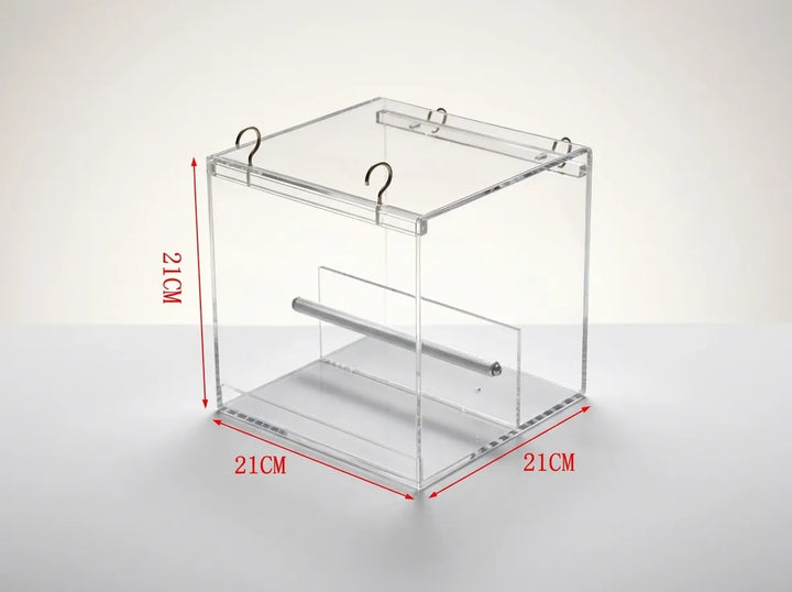 Acrylic Bird Feeder Box No-Mess Parrot Seed Box