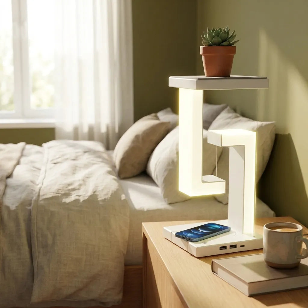 Floating Wireless Charging Night Lamp (Magnetic Levitation, Touch Control)