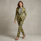 Houndstooth Slim Fit Suit Jacket For Women