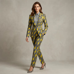 Houndstooth Slim Fit Suit Jacket For Women