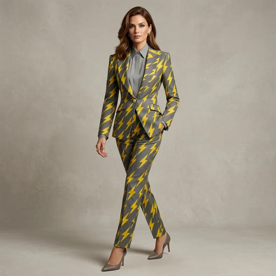 Houndstooth Slim Fit Suit Jacket For Women