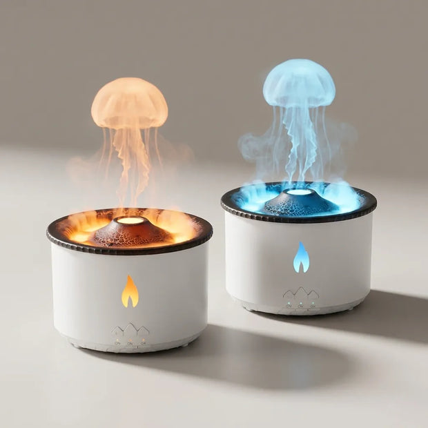 Volcano Flame Aromatherapy Diffuser with Jellyfish Smoke Ring Effect