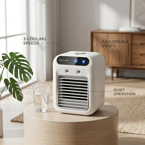 Portable USB Air Cooler Fan with Ice and Essential Oil Cooling