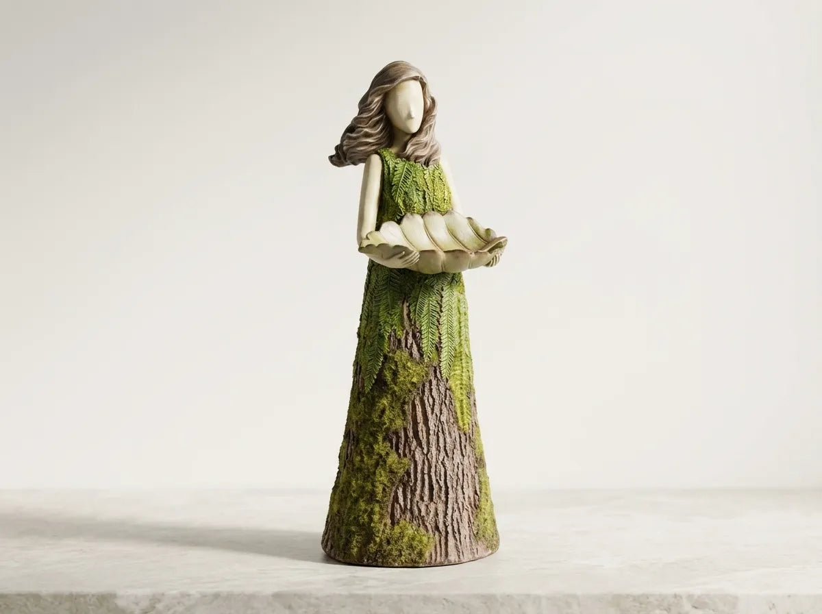 Squirrel Bird Feeder Statue Decorative Resin