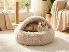 2-in-1 Round Plush Winter Bed for Dogs & Cats