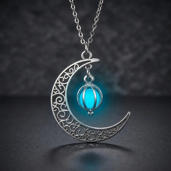 Moon Luminous Glow-in-the-Dark Pendant Necklace
