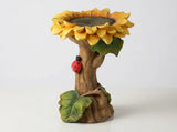 Squirrel Bird Feeder Statue Decorative Resin