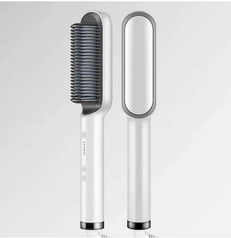 2-in-1 Hair Straightening Comb, Negative Ion Straight and Curl Styler