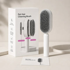 Self-Cleaning Hairbrush, One-Click Press Hair Removal, Anti-Static Scalp Massage Comb