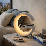 G-Shaped LED Atmosphere Lamp with Bluetooth Speaker &amp; Wireless Charger