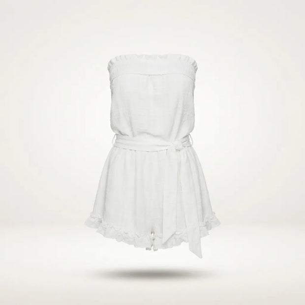 Wrap Chest Tie Jumpsuit Shorts