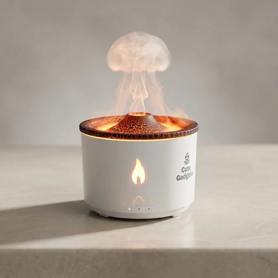 Volcano Flame Aromatherapy Diffuser with Jellyfish Smoke Ring Effect