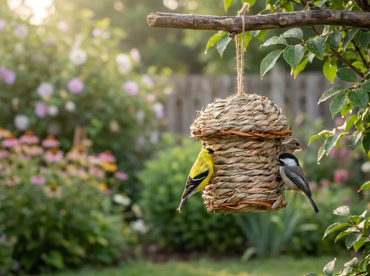 Hand-Woven Natural Grass Bird Nest House